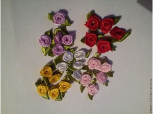 Цветы из лент пошаговое фото