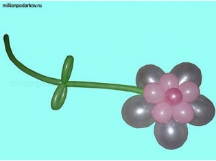 Цветок из воздушных шаров фото