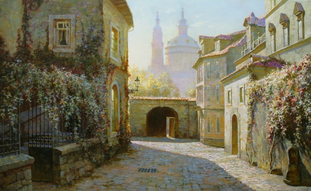 Старинные города картины. Картина "улица в Стамбуле» (Львовская галерея искусств).