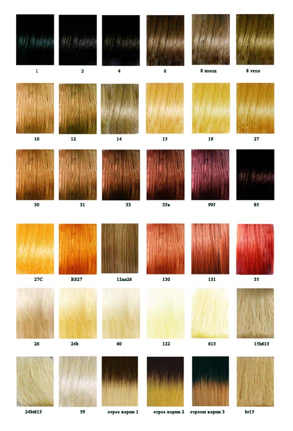 Светлые цвета краски для волос фото и название цвета