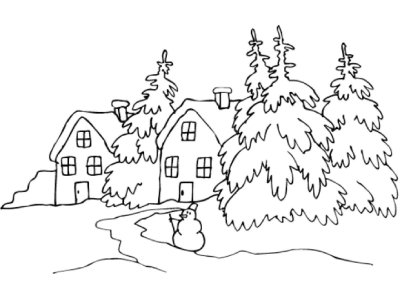 Рисунки на тему зима карандашом для срисовки