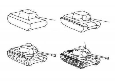 Как рисовать танки карандашом поэтапно для начинающих