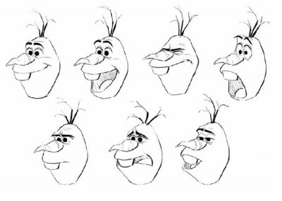 Как нарисовать героев из мультфильма "Холодное сердце" карандашом поэтапно