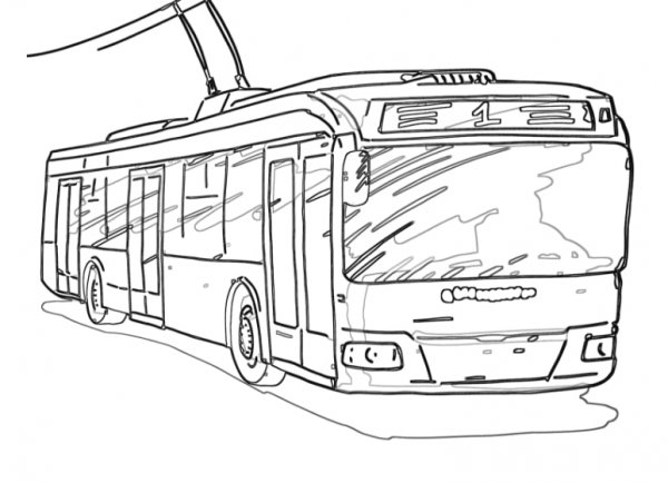 Троллейбусы раскраска 