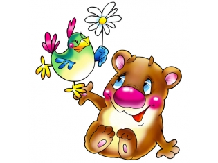 Картинки медведь с цветком
