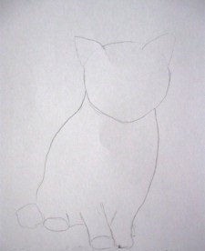 Как нарисовать котенка или кошку карандашом поэтапно