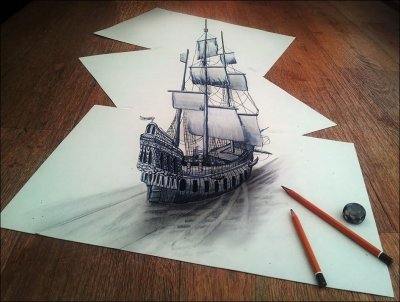 Как нарисовать 3d рисунок на бумаге карандашом поэтапно