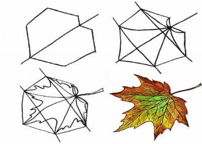 Как рисовать листья карандашом поэтапно
