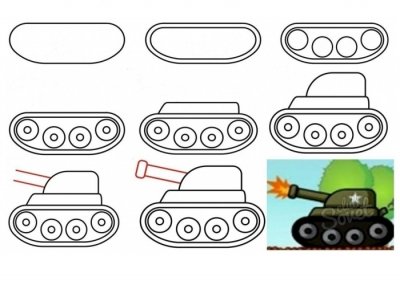Как рисовать танки карандашом поэтапно для начинающих