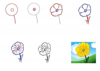Как рисовать цветы поэтапно