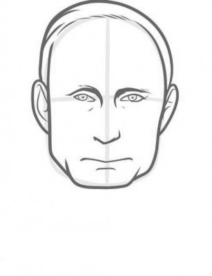 Как нарисовать президента Путина карандашом поэтапно