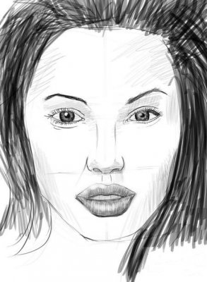 Как нарисовать актрису Анжелину Джоли карандашом поэтапно