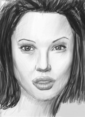 Как нарисовать актрису Анжелину Джоли карандашом поэтапно